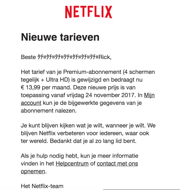 Netflix Prijzen Gaan In November 2017 Omhoog!