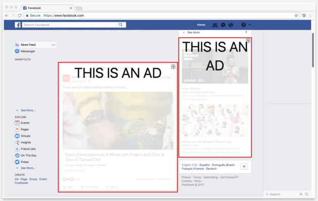 Zelfs Facebook ontkomt niet aan de `ogen` van deze ad blocker.