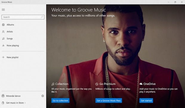 De nieuwe interface van Groove.